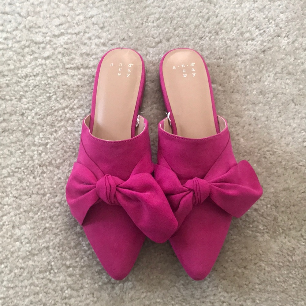 Pink Bow mules